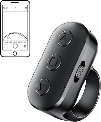 جهاز التحكم عن بعد لكاميرا الهاتف مع تكبير لأجهزة iPhone وAndroid، وجهاز التحكم عن بعد لكاميرا Bluetooth القابلة لإعادة الشحن مع مفتاح الكاميرا الأمامية/الخلفية، ونقر Bluetooth اللاسلكي بأطراف الأصابع لتسجيل الصور والفيديو.