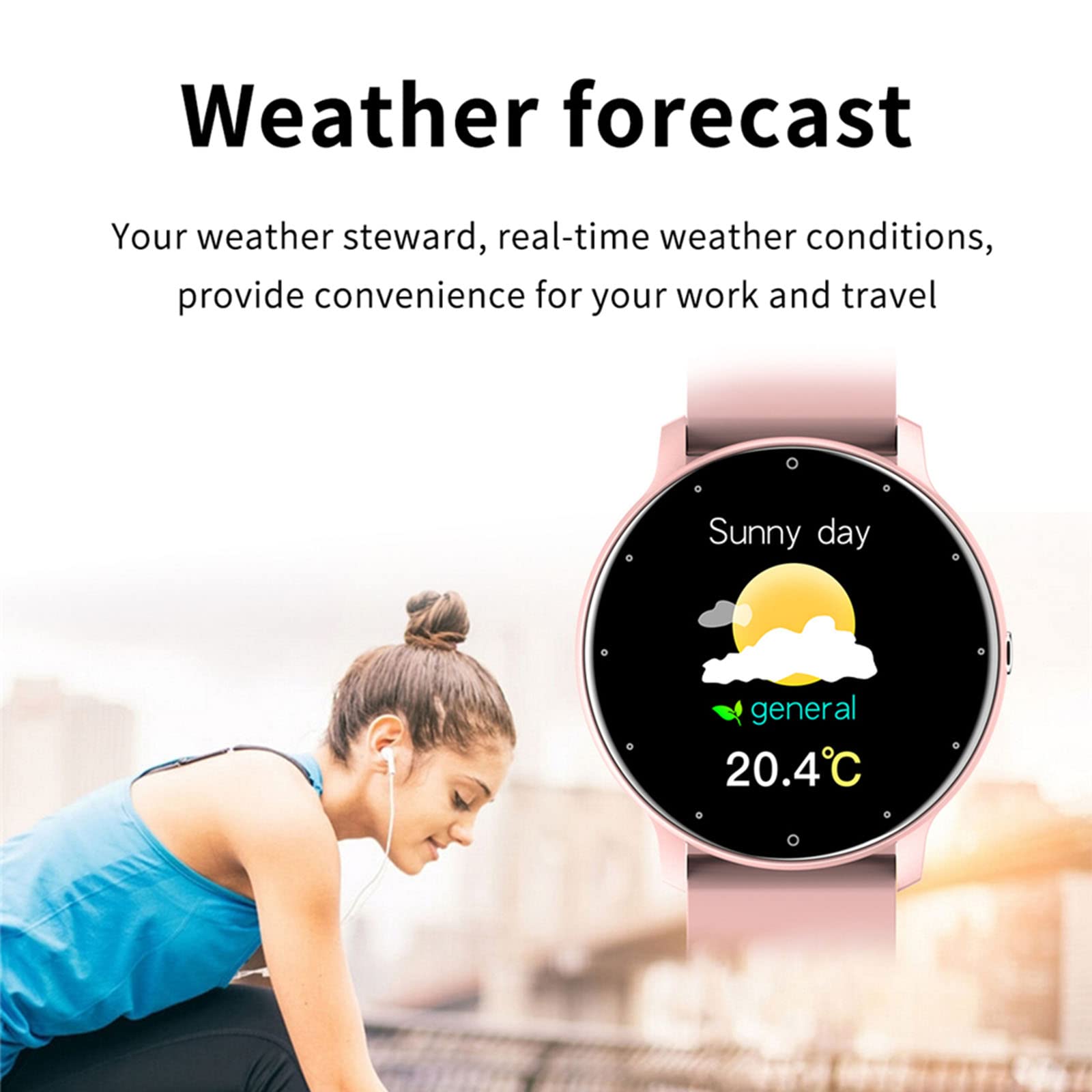 Neue Bluetooth Smart Watch.Full Touchscreen IP67 Wasserdichte Sport Fitness Uhr für Android/iOS, mit Pulsmesser, für Männlich Weiblich