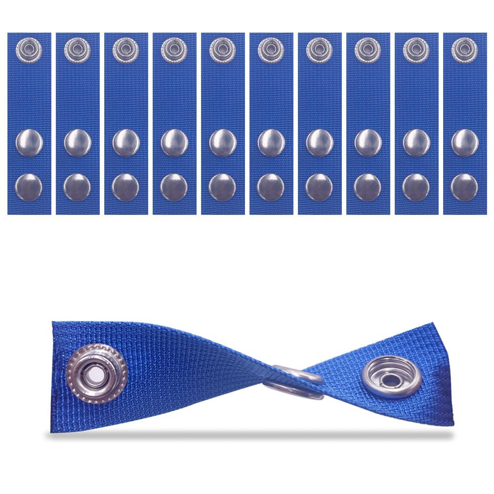 Boat Cover Snap Extender for Boat Canvas,Steel Snap Extender,Extension Sizes 2"~3" (Blue, 10pack)