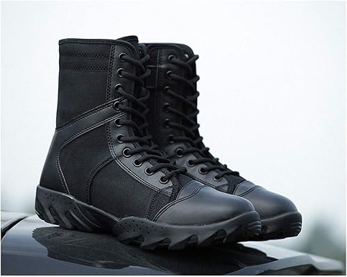 Amazon Co Jp Tebapi メンズ バックパッキングブーツ ブラック コンバットブーツ ミリタリーブーツ メンズ アウトドアシューズ 歩兵 タクティカルブーツ アーミーボット アーミーブーツ シューズ バッグ