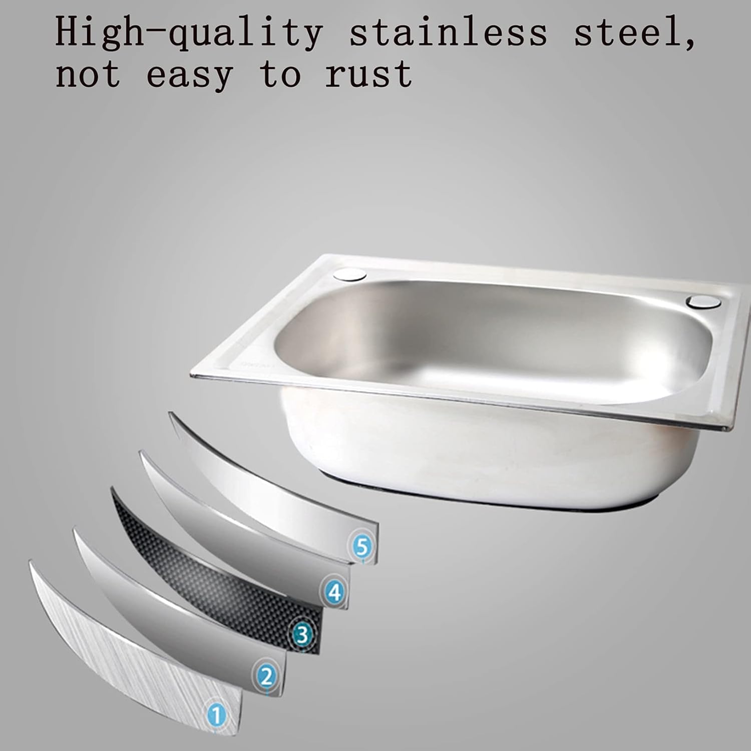 Sink Sink Wall-Mounted Utility Sink,Stainless Steel Commercial Kitchen Sink Single Bowl,for Outdoor, Indoor, Garage, Kitchen, Laundry Room, Utility Room,