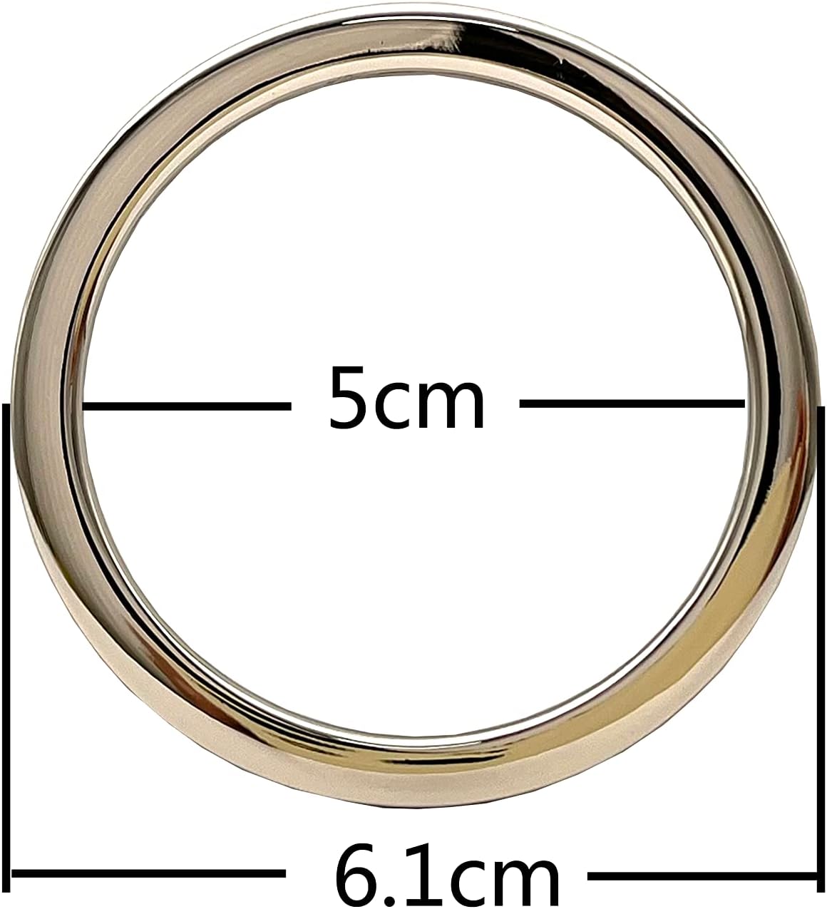 3dancraftit Round O Ring 2" / 50mm zinc alloying for Buckle Straps Bags Belt Purse Hardware Making,Bag Replacement Nickel U4
