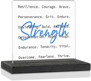 Inspirational Strength Quote Gifts for Mental Health Warriors Nurses Social Workers, PTSD Survivors Empowerment Motivation Gifts, Office or Clinic acrylic Decor Sign Plaque VA6