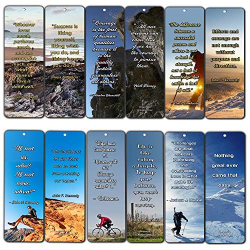 NewEights Adventure Inspirational Quotes Bookmarks Cards (30 Pack) - Christian Stocking Stuffers Birthday Assorted Bulk Pack - Church Memory Verse Sunday School Rewards