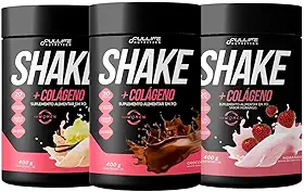 Fullife Kit 3 Shakes com Colágeno Sabores Morango, Baunilha e Chocolate