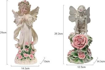 Fabig Garden Angel Figurine! Garden Sculpture, Outdoor Angel Ornament, Solar Figurine, Angel Sculpture, Gardening Object, Resin Statue Lamp, Resin Statue Lamp, Decorative, Waterproof, Durable, Cute,