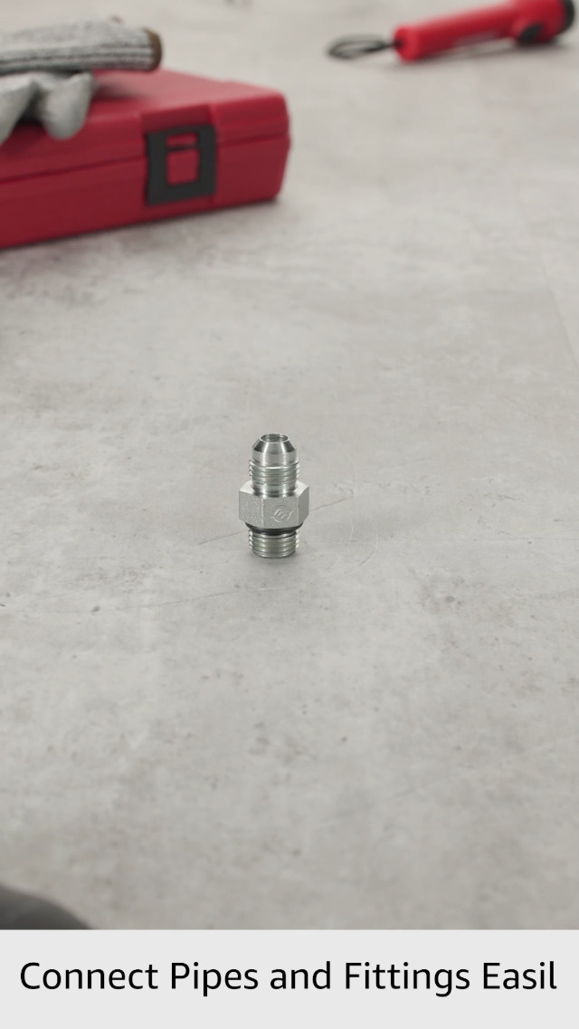 Image of Brennan 6400-06-06-O Steel JIC Flared Tube Fitting, Straight, 3 /8 inch Tube OD JIC Male x 9 /16-18 Male Straight Thread O-Ring Boss
