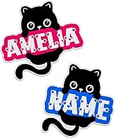 Vista 11 de Calcomanía de nombre personalizada, calcomanías de nombre de princesa rosa intenso, calcomanía de vinilo impermeable personalizada para botella