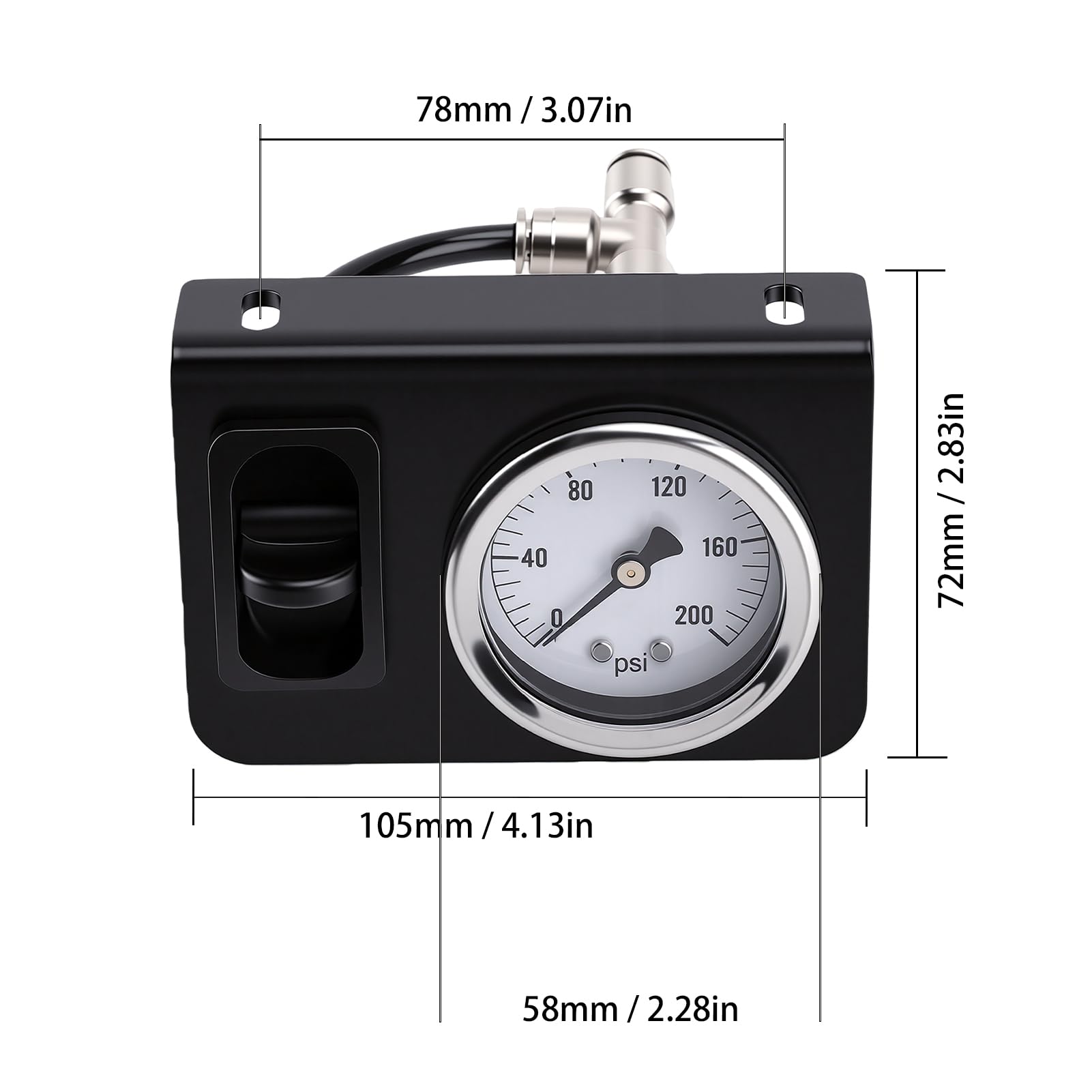 Yctze Single Air Gauge Control Kit, 1/4 Zoll Schnellkupplung, 200PSI, für Druckluftmessgeräte