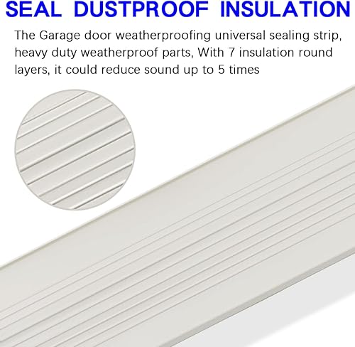 Miniatura 7 de Kit de sellos de goma para puerta de garaje, repuesto de tira de sellado, universal resistente a la intemperie, extremos en T de 516 pulgadas, 3 34