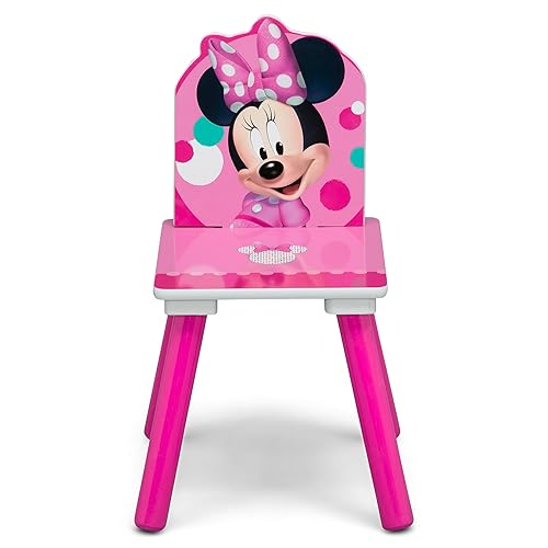 Miniatura 9 de Delta Children Disney Minnie Mouse - Juego de 3 piezas para sala de juegos, incluye mesa, silla y caja de juguetes, color rosa