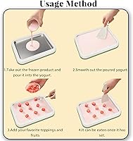 Vista 7 de 2026 New Ice Cream Roll Making Set, DIY Ice Cream Roll Tray, Home Ice Cream Roll Maker, Includes 2 Scrapers, Suitable for Family Fun