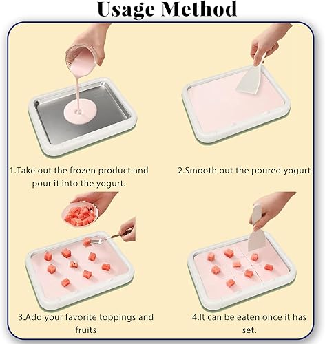 Miniatura 7 de 2026 New Ice Cream Roll Making Set, DIY Ice Cream Roll Tray, Home Ice Cream Roll Maker, Includes 2 Scrapers, Suitable for Family Fun