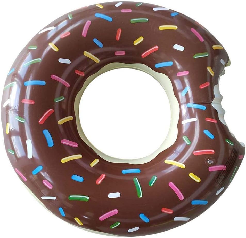 Inflatable Donut Ring Pool Inflatable Donut Swimming Ring Pool Float for Adults and Kids 75cm Swim Ring Summer Water Toy Donut Pool Inflatable Floats Pool Toys for Pool Party Beach, Brown