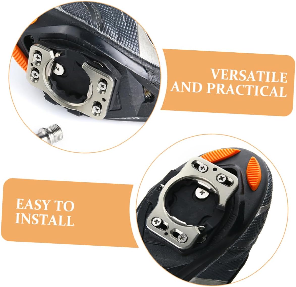 2pcs Cycling Cleats for Road Mountain Wear-Resistant Pedal Clip Adapters Easy Replacement for Enhanced Riding Stability and Power Transfer