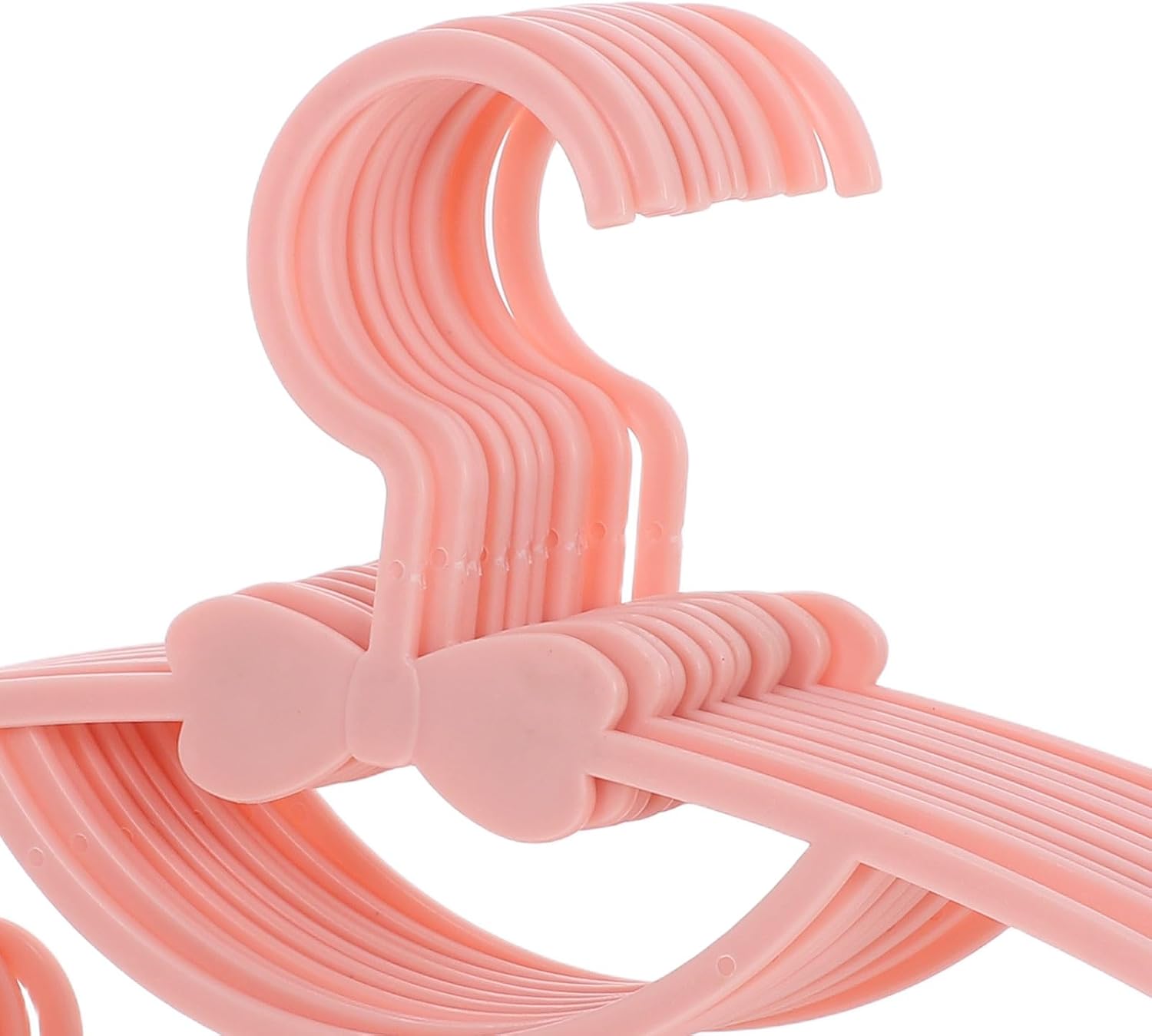 Pink Children Bow Clothes Hangers 10 Pack PP Space Saving Closet