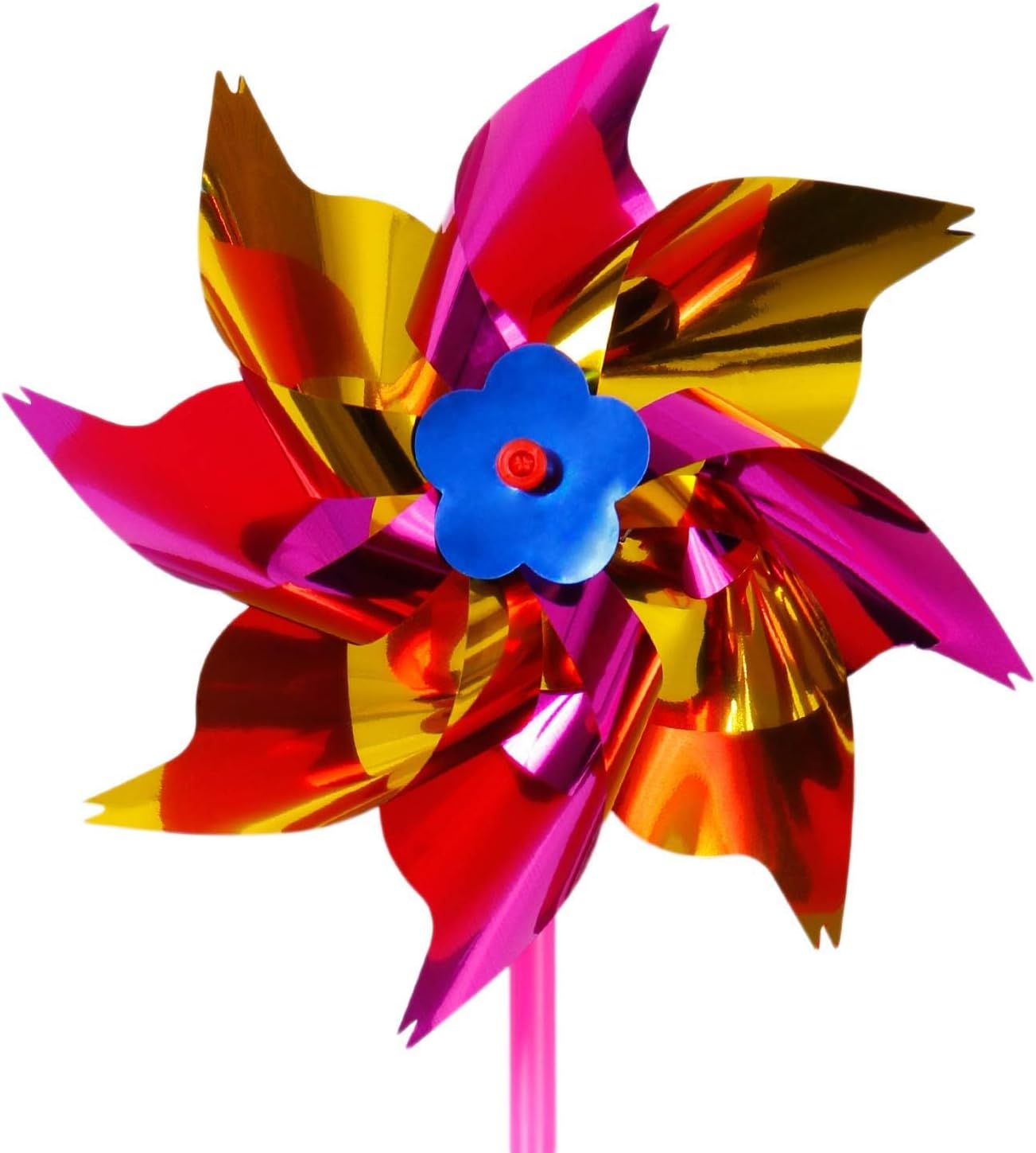 Elcoho 200 Pieces Plastic Rainbow Windmill Party Pinwheels DIY Pinwheel