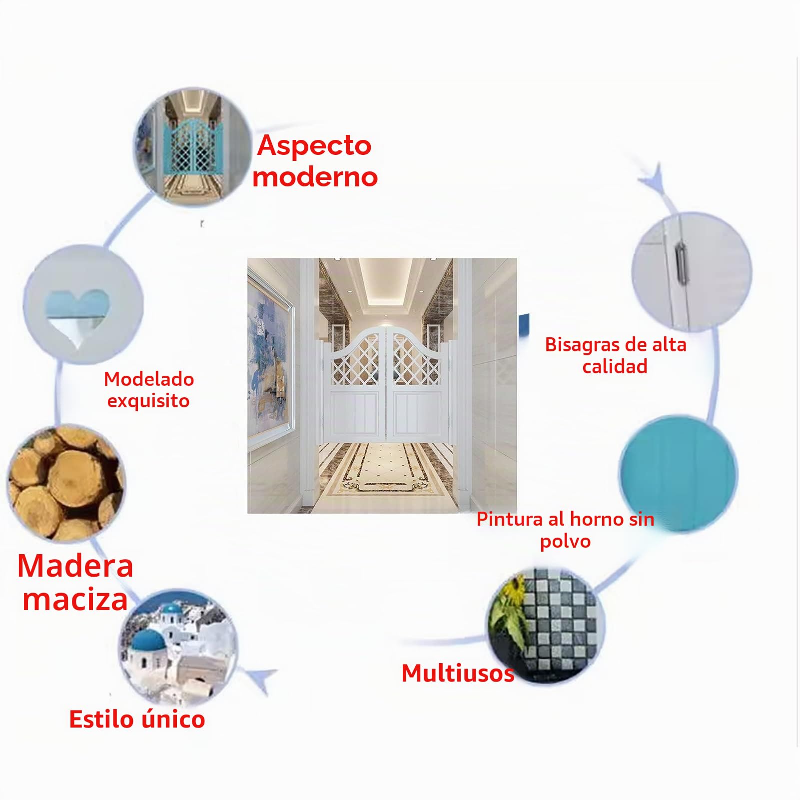 Puertas Batientes de Mostrador Retro, Puerta Batiente de Salón de Ducha de Madera Occidental, Entrada de Mostrador de Mayordomo Blanco, Puerta de Valla de Media Cintura ( Size : W70cmxh80cm(27.5"x31.4