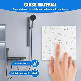 AXFEE Smart Immersion Heater Timer Switch, 40A WIFI Water Heater Boiler Switches, 8000W Water Heater Wall Touch Timing-Switch, APP Remote Control Compatible with Amazon Alexa/Google Assistant