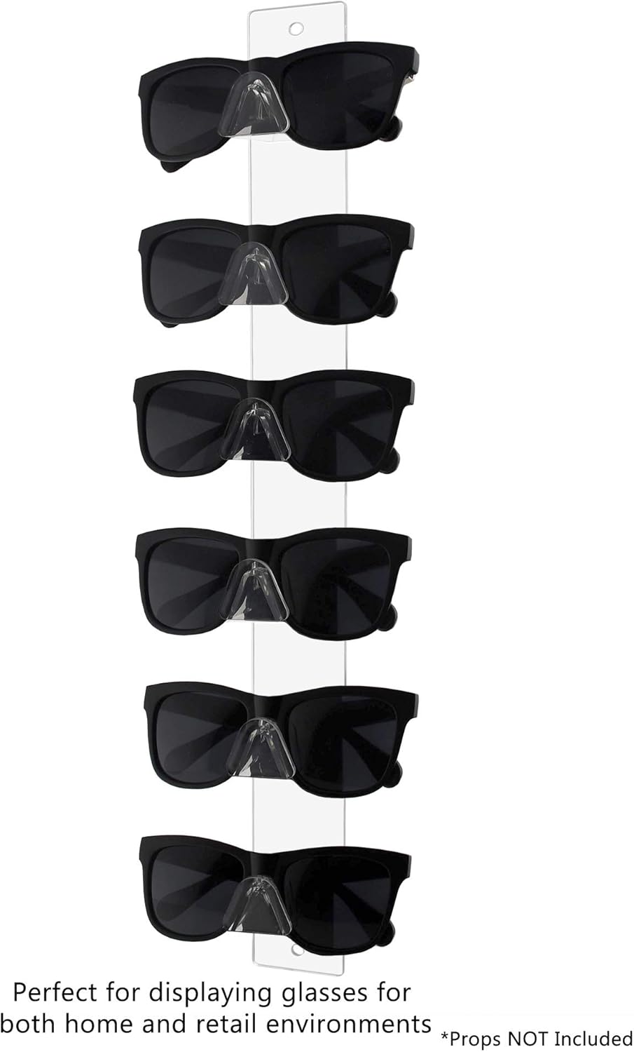 Marketing Holders 2 Pack Sunglasses Holder 6 Pair Wall Mount with Hardware Retail Stores Pharmacies Supermarkets Gift Shops Beach Wear and Bait Shops Lightweight Easy Access Clear Acrylic