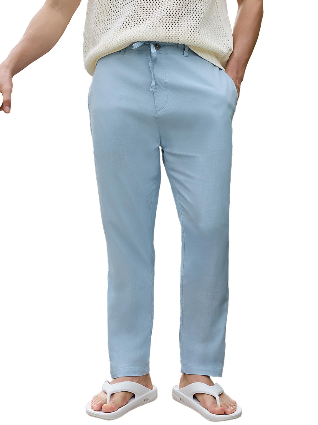 Bewakoof Men's Solid Regular Fit Cotton Trousers in neutral