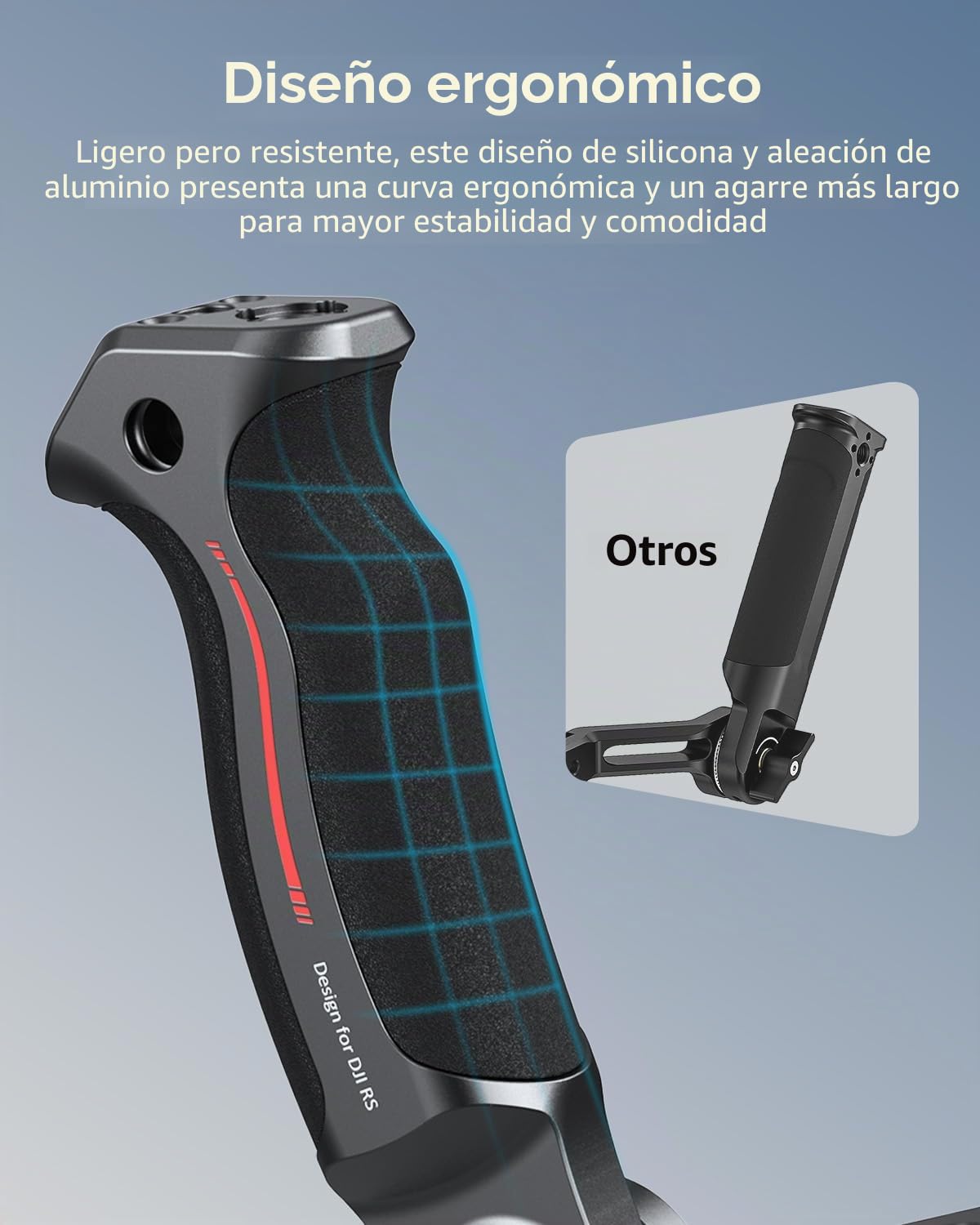 SMALLRIG Empuñadura de Correa para Gimbal DJI RS 2/RSC 2/RS 3/RS 3 Pro/RS 3 Mini/RS 4/RS 4 Pro/RS 4 Mini, Ajustable para Ángulos Bajos, con Enchufe QD