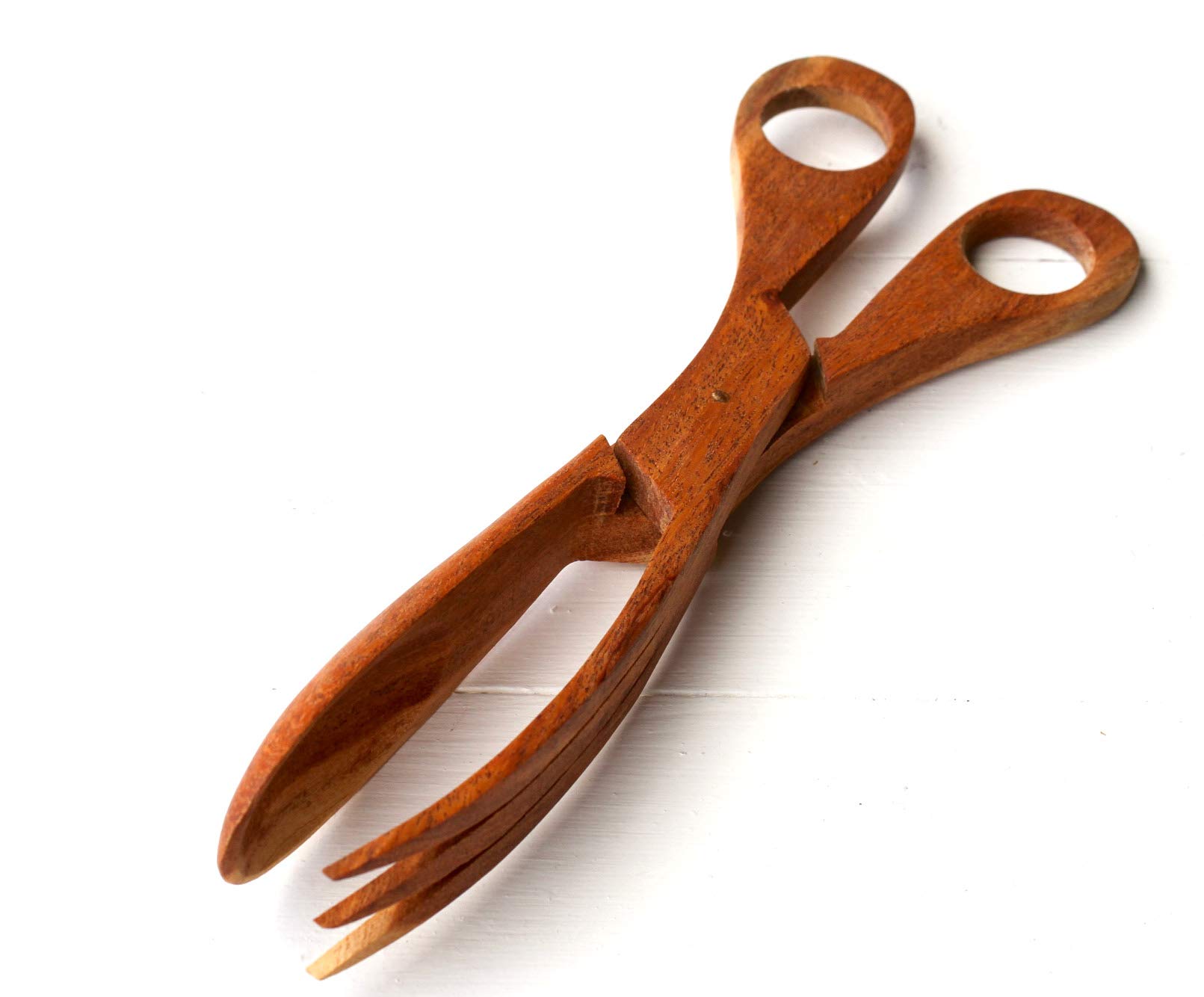 redchocol8® Wooden Salad Pair of Tongs Eco Friendly Fork Spoon Serving Scissors Kitchen VAT
