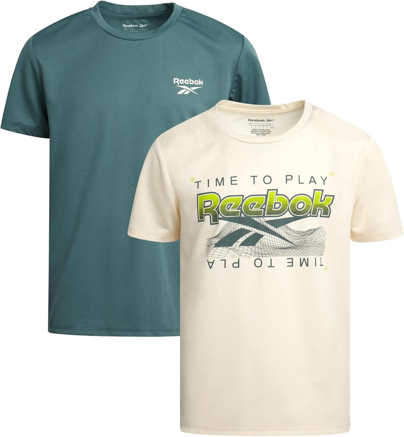 Reebok Boys Shirts – 2 Pack Active Performance Dry Fit T Shirts for Boys – Athletic Training Tops for Kids (8-20)