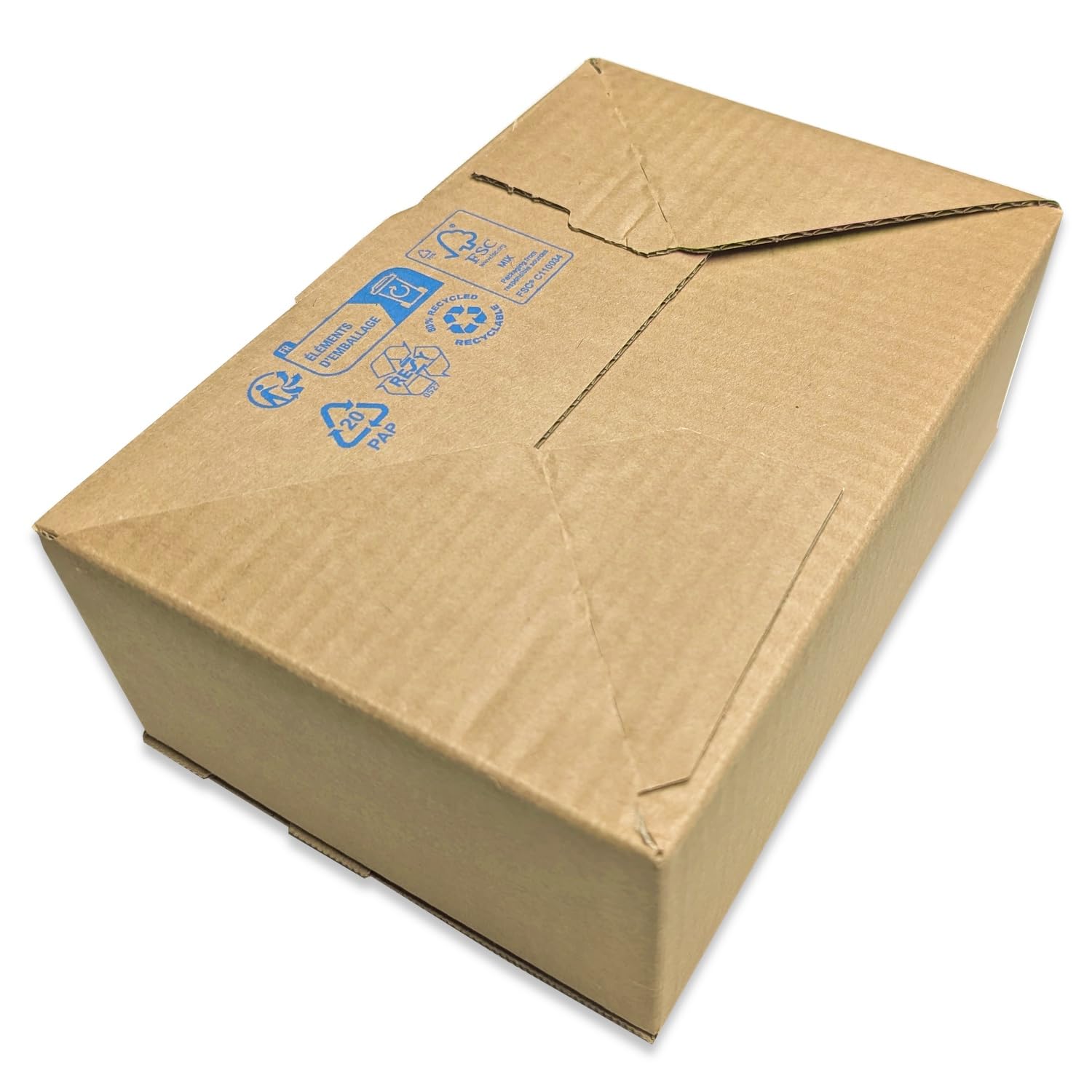 Oputec Lot de 100 cartons automatiques AK-15E 161 x 131 x 73 mm – Carton d'expédition automatique avec fond flash, fermeture autocollante et aide à la déchirure, carton d'expédition solide en carton
