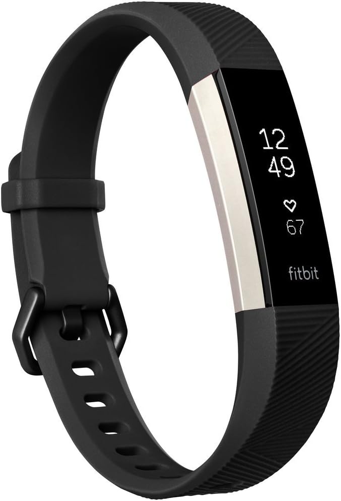 Fitbit Alta HR, Black, Large (US Version) (Renewed)