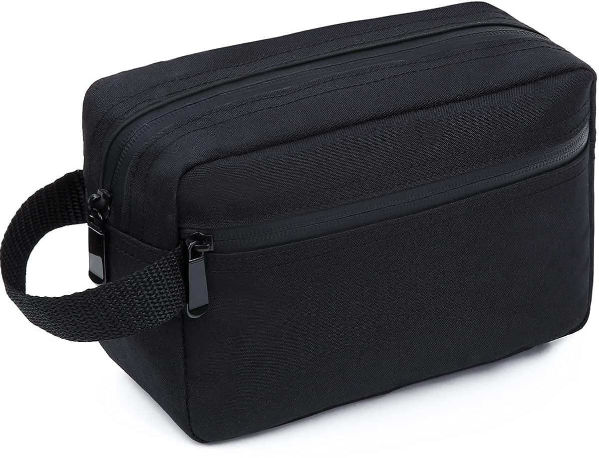 Premium Pouch for Men Black Travel Toiletry Bag with Handle Dual Zipper Compartments Grooming Organizer-picture-32
