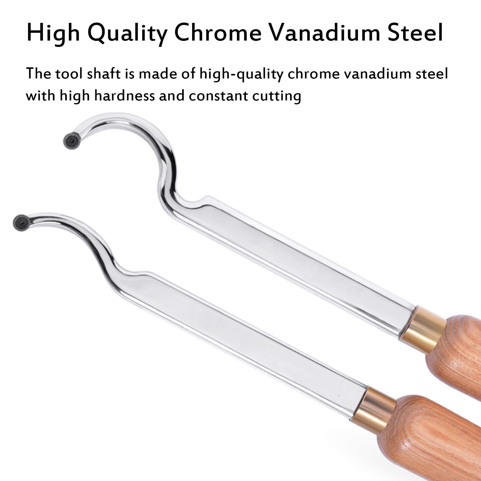 Herramientas de torneado de Madera con Punta de carburo y Cuello de Cisne, Barra de cincel de Torno doblada con Punta de carburo e Inserto de Corte Redondo de carbur