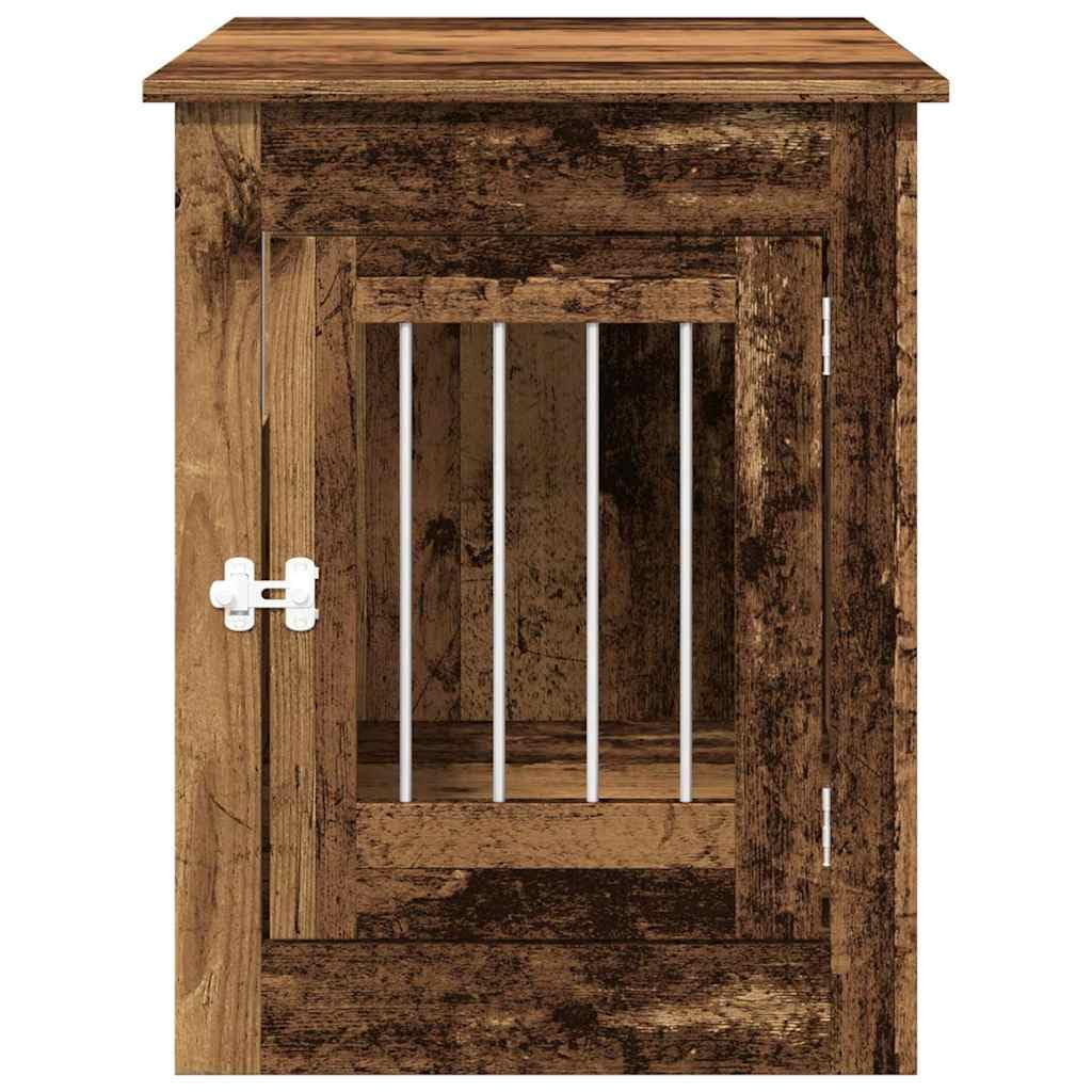 vidaXL Jaula para Perros Madera de ingeniería Madera Vieja 55x80x68 cm, caseta para Perros, Refugio para Perros, Jaula para Mascotas, Perrera
