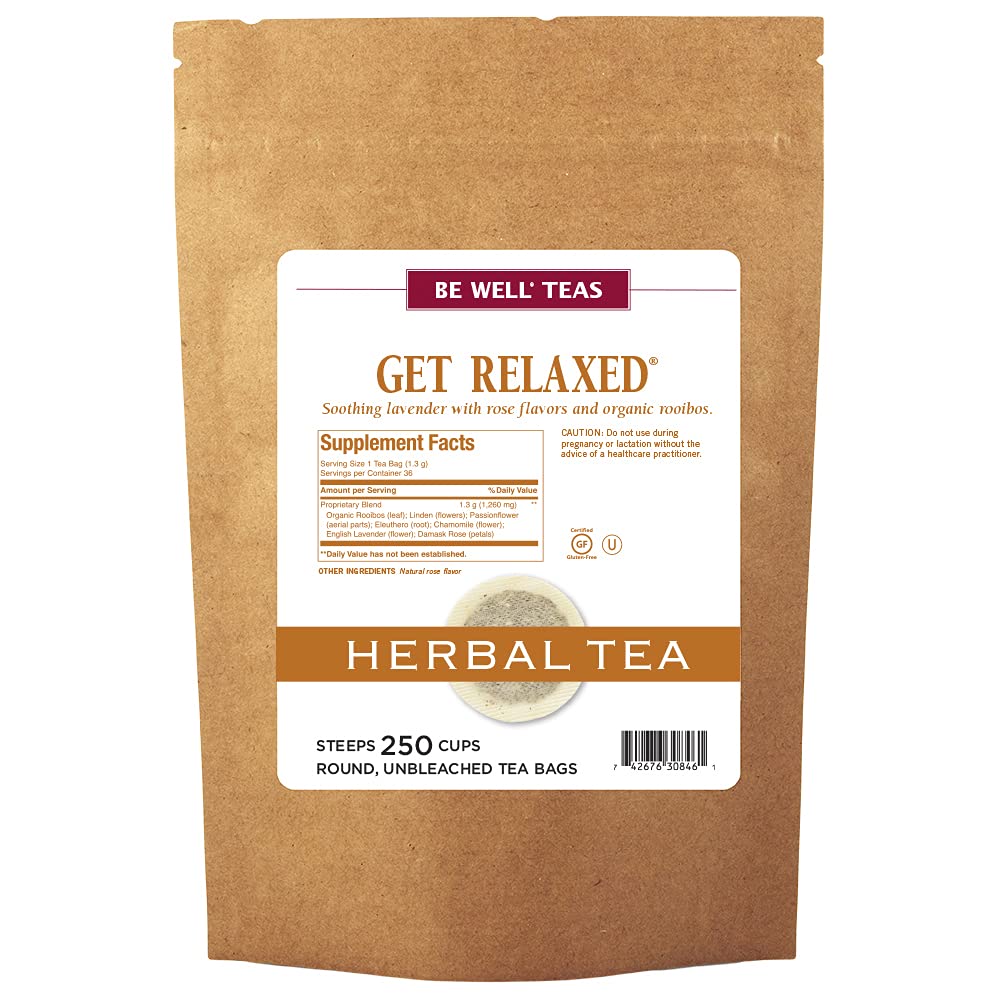 The Republic of Tea Be Well Teas No. 14, Get Relaxed Herbal Tea For Relieving Stress, Refill Pack of 250 Tea Bags