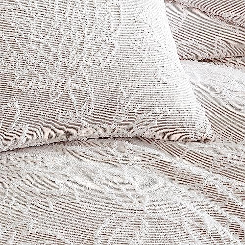 Peri Home Folky Floral Jacquard 3-Piece Duvet Cover and Sham Set All Season Button Closure Bohemian Shabby Chic Bedding, King, Natural Beige by Peri Home - Used condition - Image 7
