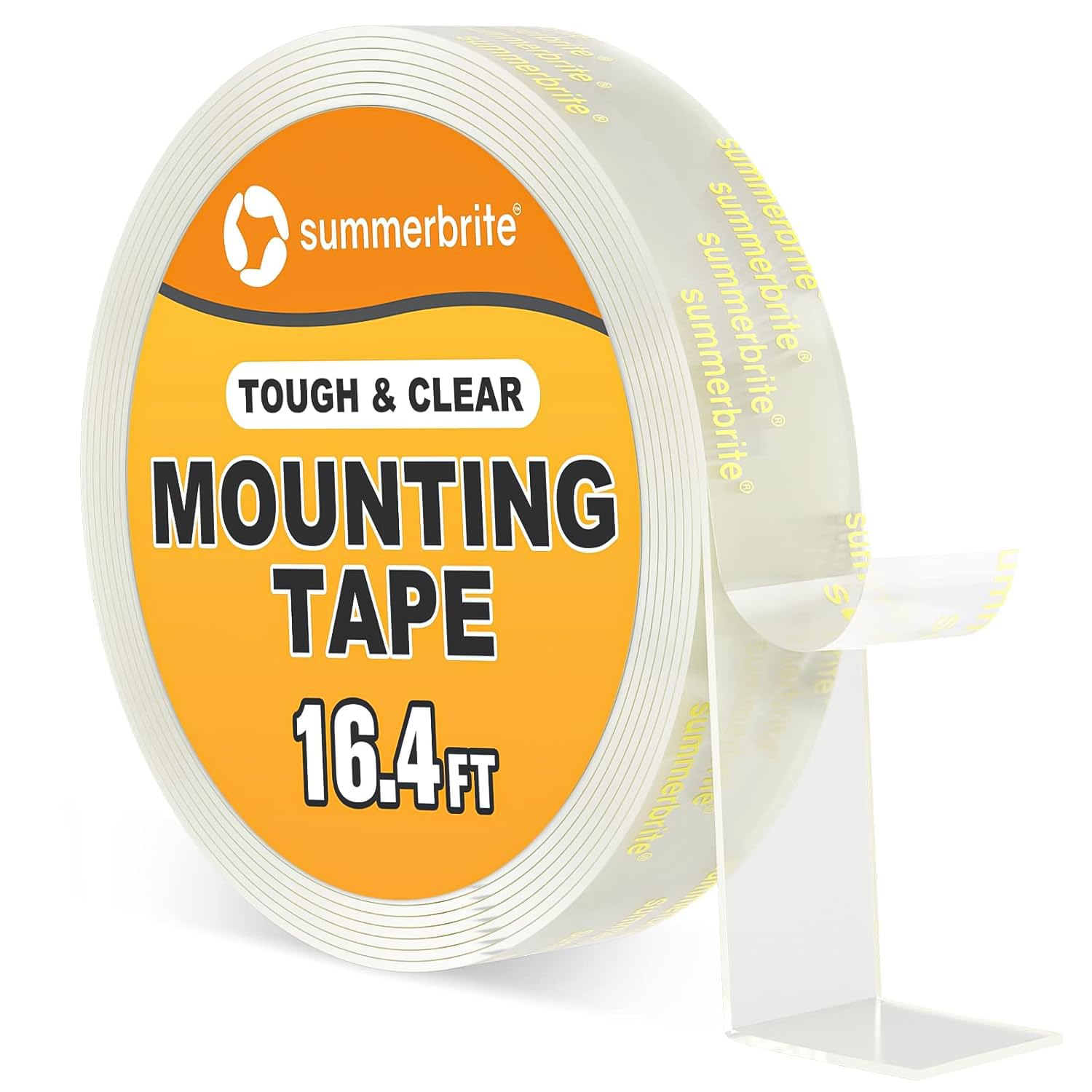 Summerbrite Double Sided Tape 2 Rolls 16.4FTx1IN Heavy Duty Mounting Tape Strong Sticky Adhesive Foam Tape, Picture Hanging Strips for Led Strips Home Office Decor, Black