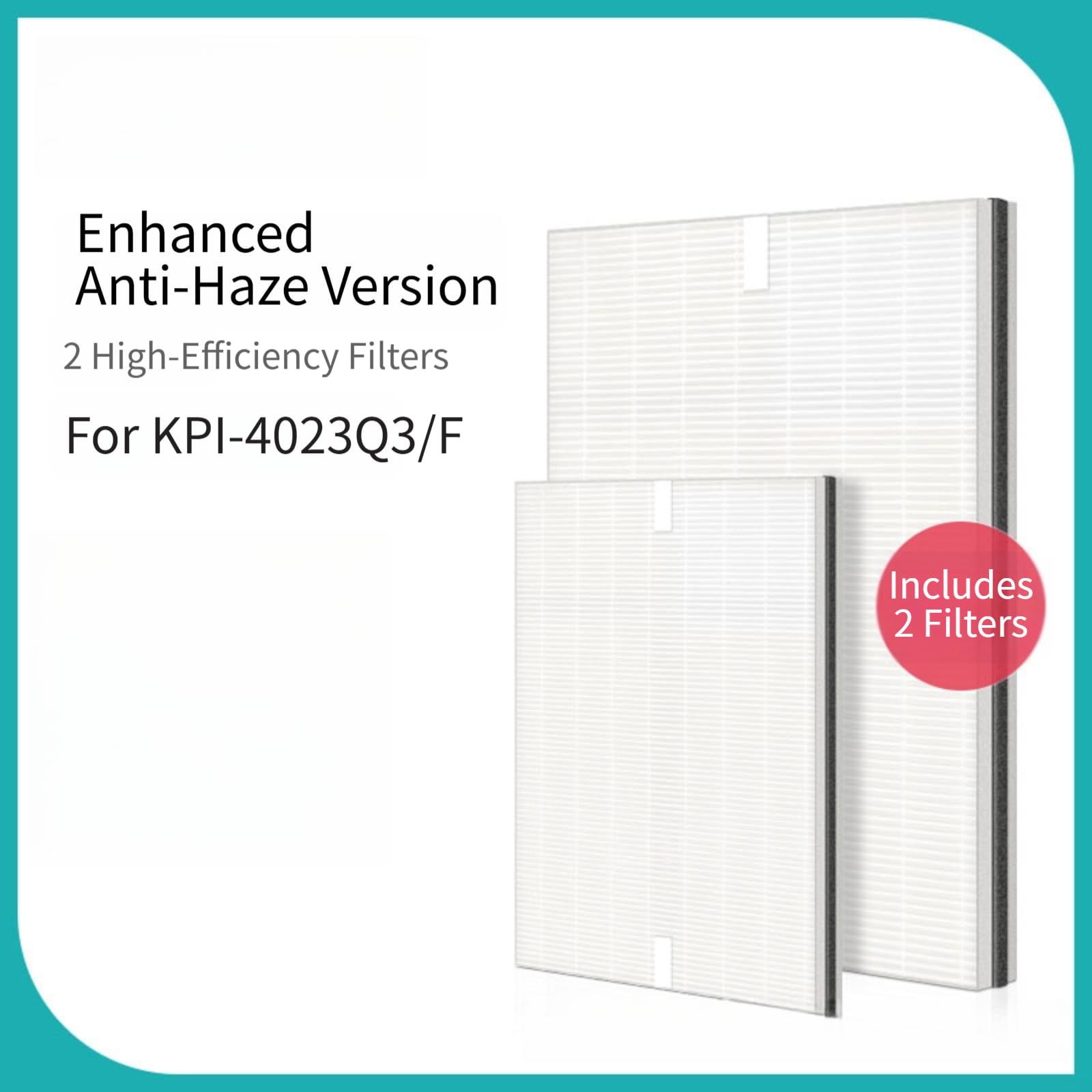 Filtro HEPA Aire PM2.5 Filtro HEPA Aire PM2.5 Filtro HEPA Aire(KPI-4023-Q3/F) | Captura partículas PM2.5, eficiencia alta, aire interior para limpio, salud familiar, filtración profunda