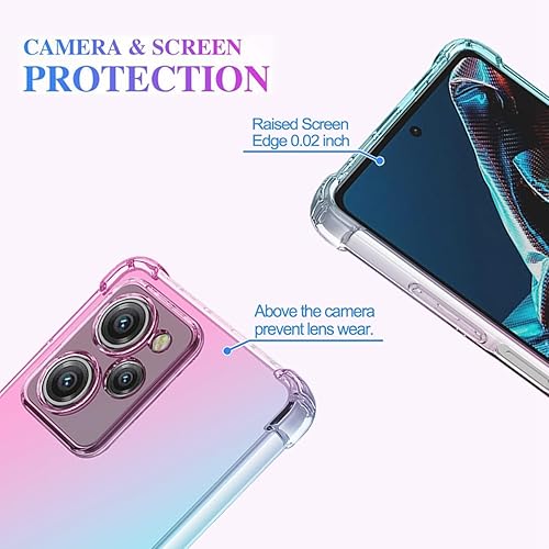 Miniatura 3 de Ueokeird Para Redmi Note 12 Pro Speed CasePoco X5 Pro 22101320G Caso, transparente lindo gradiente teléfono caso delgado anti arañazos flexible TPU
