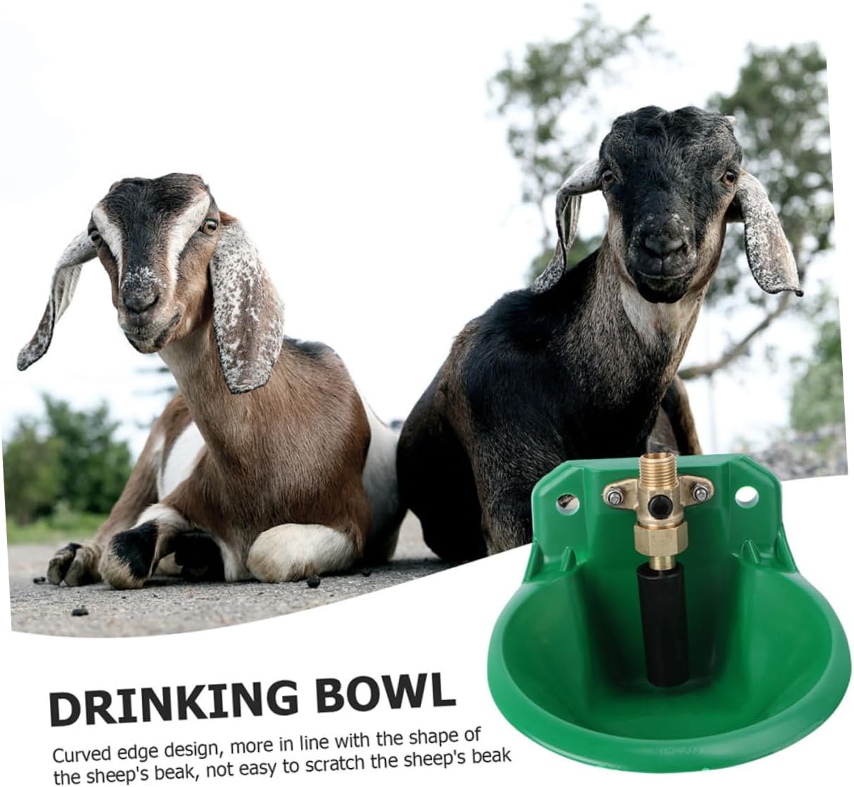 BESTonZON 2pcs Automatic Drinking Bowl for Sheep and Livestock and Copper Water Trough Easy Install Pet Water Dispenser and -Aging Design for Outdoor Use