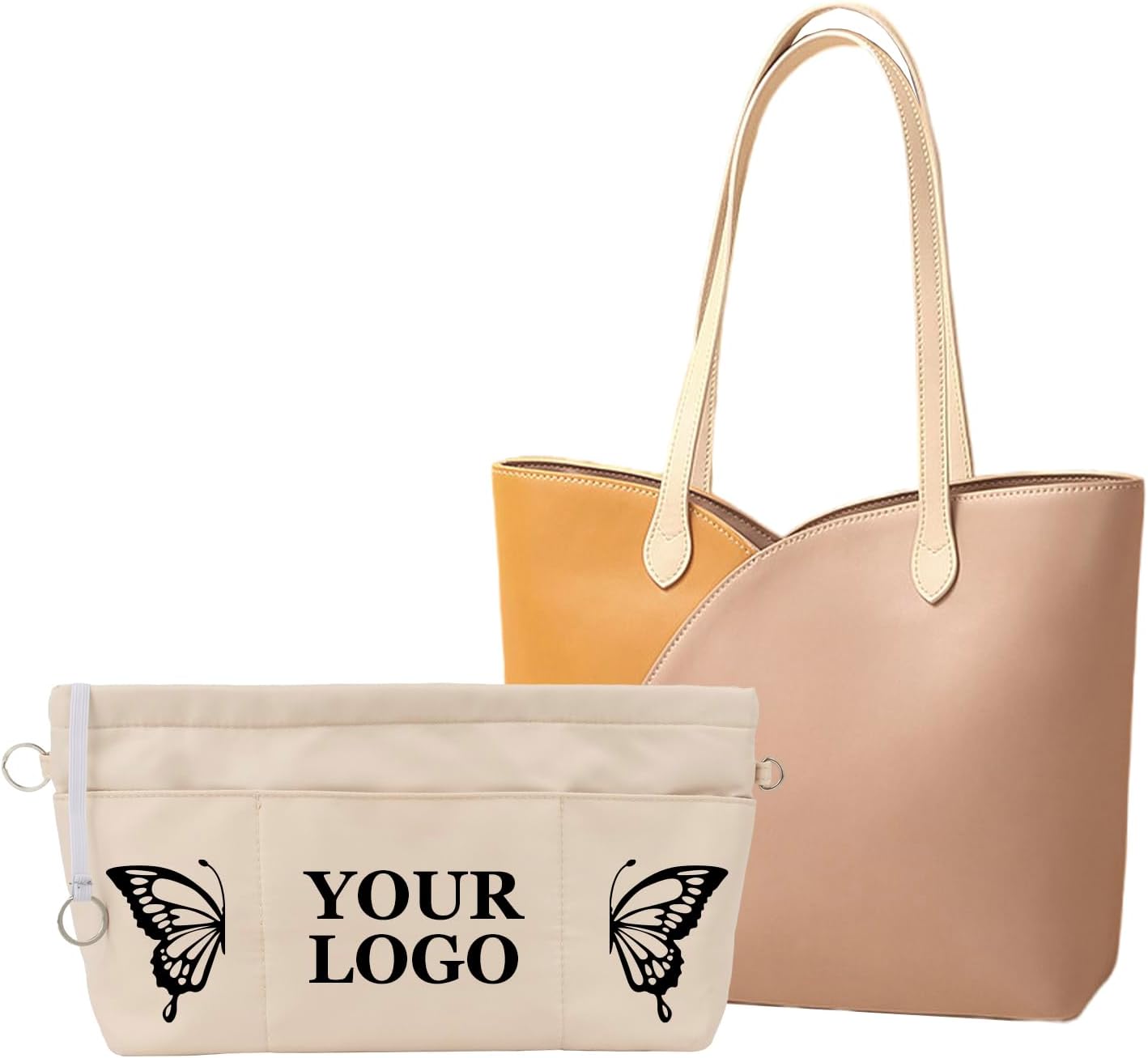 Muka Custom Nylon Tote Organizer Insert Purse Organizer Insert with 13 Pockets, Handbag Organizer for Tote bag