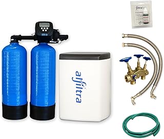 Wasserenthärtungsanlage - Duplex 20 - Zweisäulige unterbrechungsfreie Entkalkungsanlage, Salzsparend, einfache Installation, automatisch, für 1 bis 3 Personen, mit Anschlussset