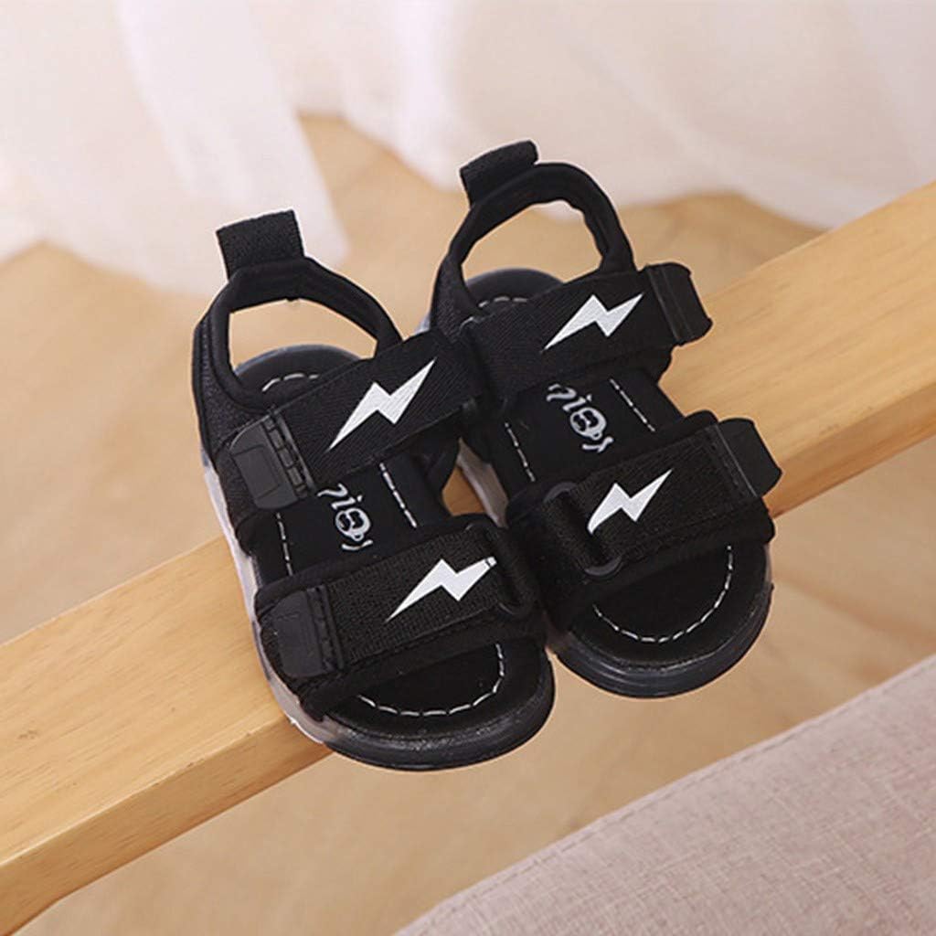 Sneakers Light Baby Sport Shoes Led Sandals Children Luminous Run Boys Baby Shoes Sneakers for Big (Black, 2-2.5 Years)
