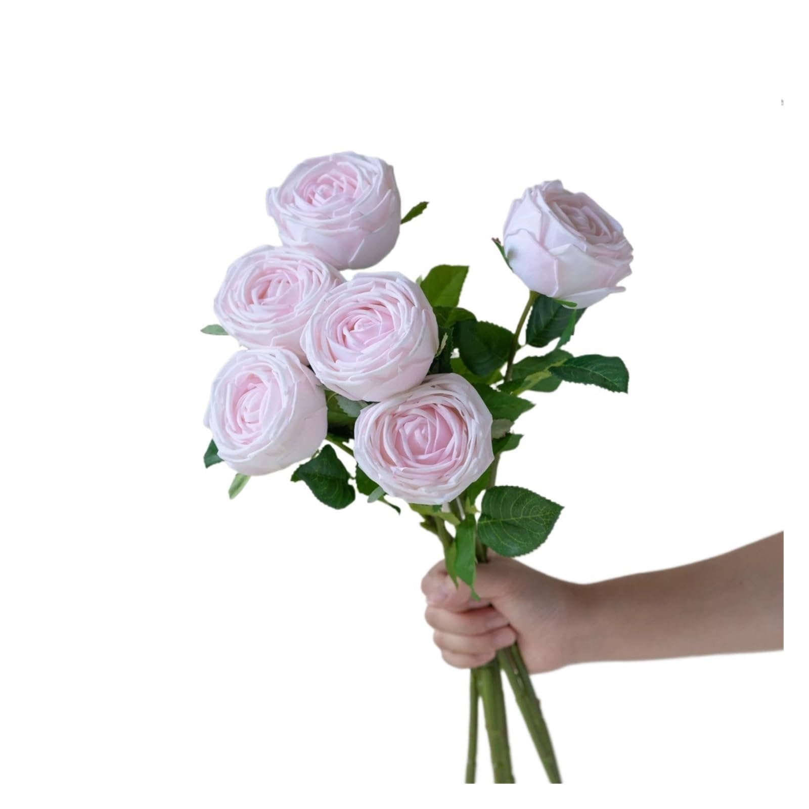 Casetlong 6Pcs Light Pink Bouquet Artificial Flowers Spring Wedding Flower Arrangement Party(Light Pink Rose)