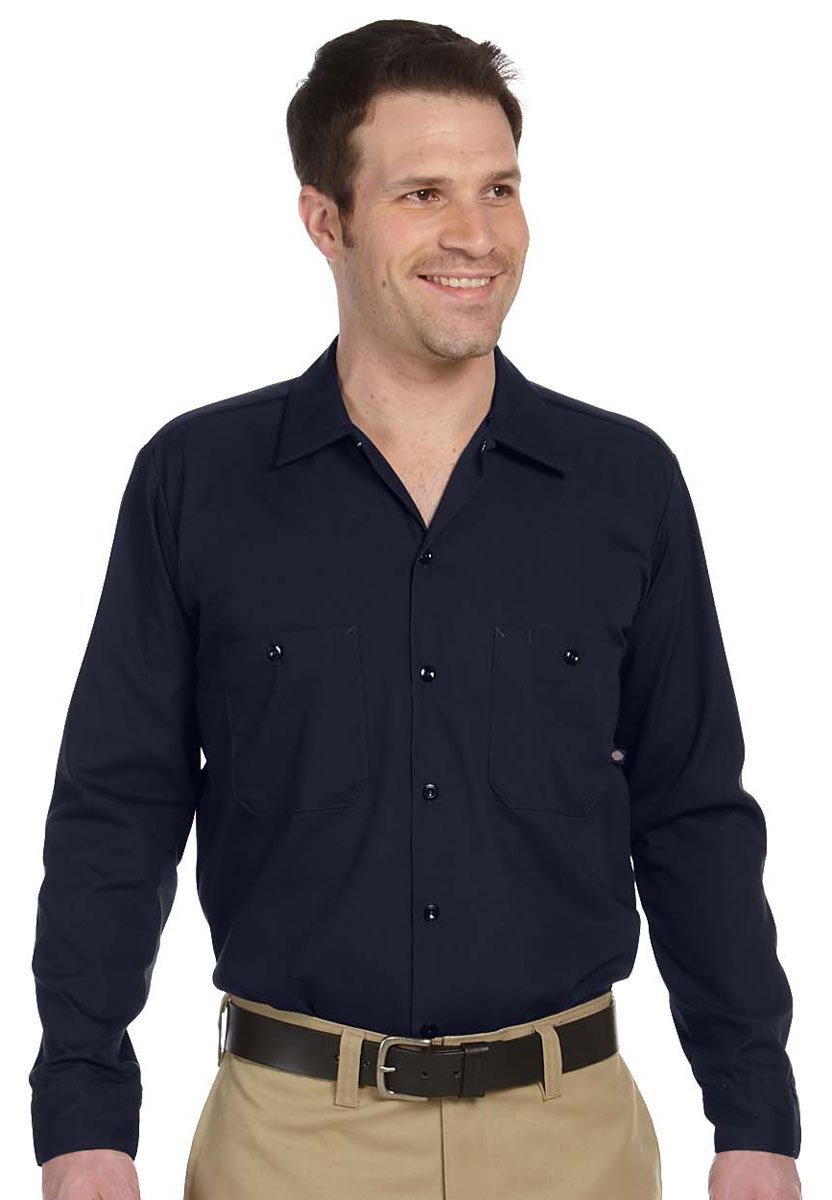 Camicia da lavoro industriale uomo LL535 LS-DARK NAVY-L