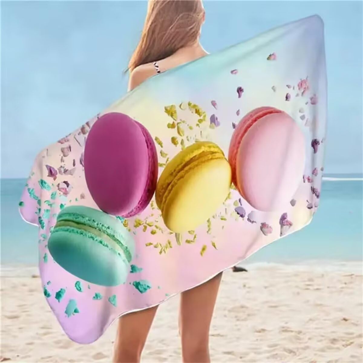ビックタオル Amazon.com: Microfiber Beach Towel Oversized Dessert 29.52x62.99