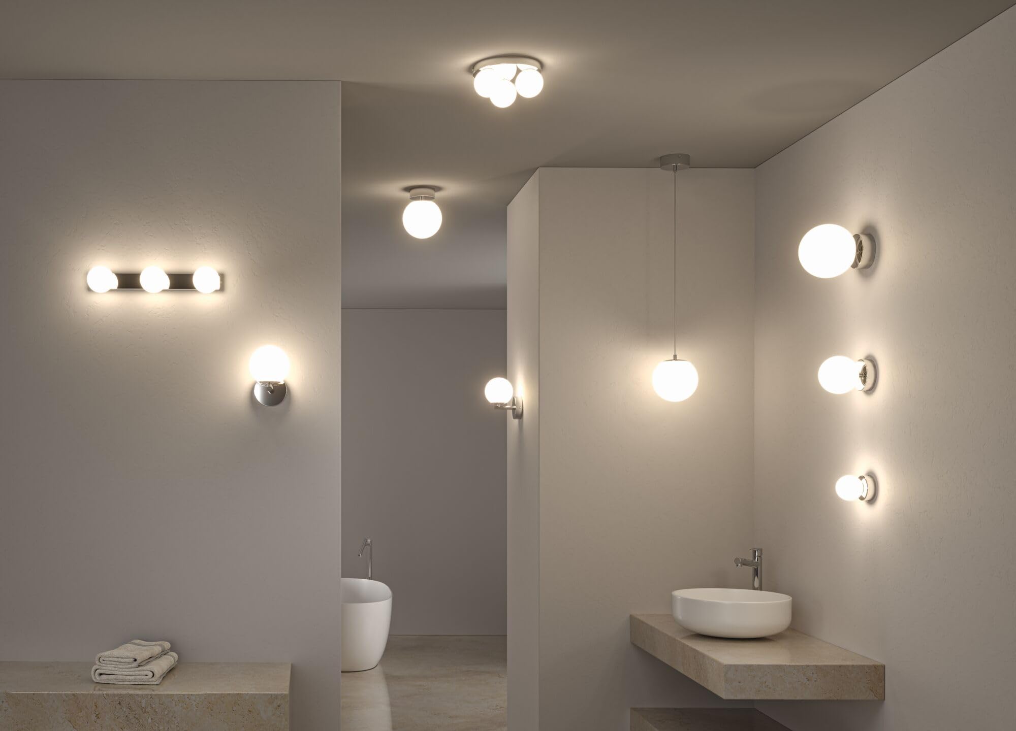 Paulmann 71062 Deckenleuchte Selection Bathroom Gove IP44 G9 230V max. 3x20W dimmbar Chrom, Satin Badleuchte - ohne Leuchtmittel