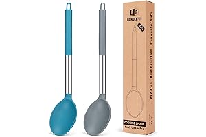 Premium Non-Stick Silicone Serving Spoons (Pack of 2)