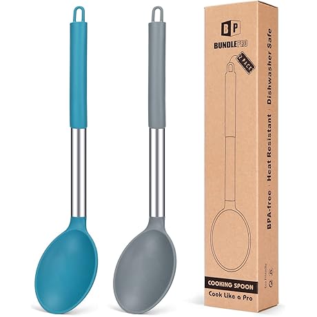 Premium Non-Stick Silicone Serving Spoons (Pack of 2)