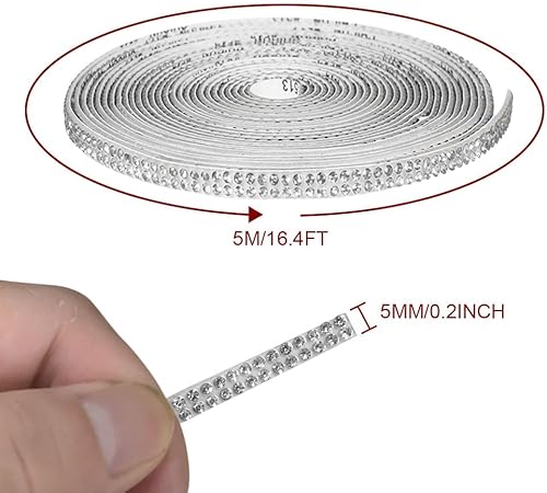 Miniatura 4 de Bling Car Trim - Adhesivo para automóvil, accesorios brillantes para mujer, tira de diamantes de imitación brillantes, decoración de bricolaje,