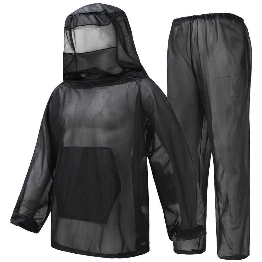 Lipfer Mosquito Net Suit Hunting Mesh Suit Bug Net Clothing with Hood for Outdoor Protection No-see-ums Garden Camping